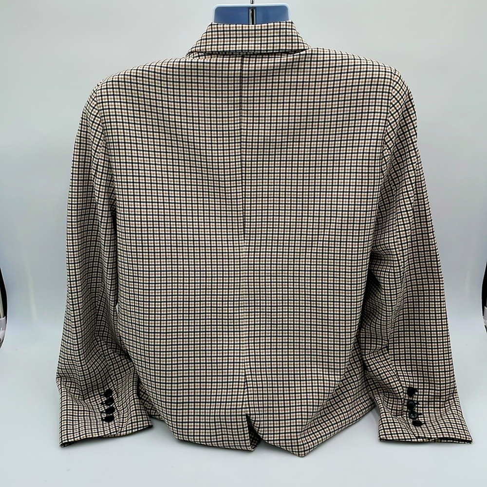 Vince‎ Camuto Plaid One Button Lined Blazer Faux Pockets Lightweight - Picture 6 of 15